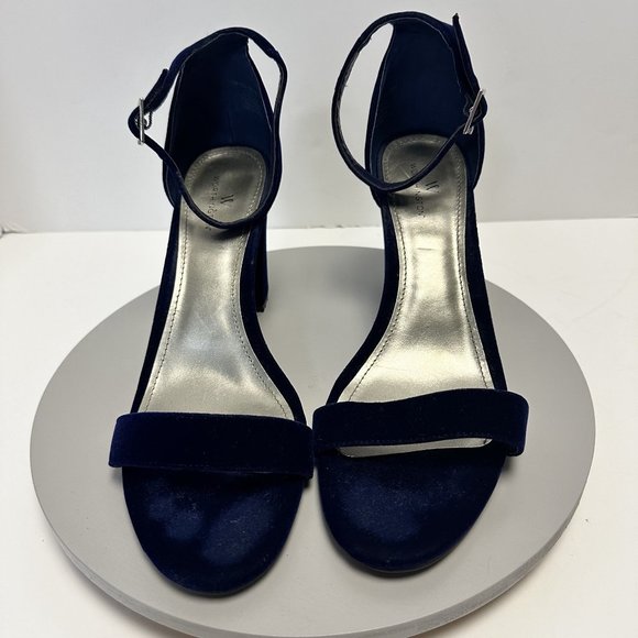 Worthington Beckwith ,Blue Suede Block Heeled Women's Shoes 10 Preowned - Picture 1 of 8